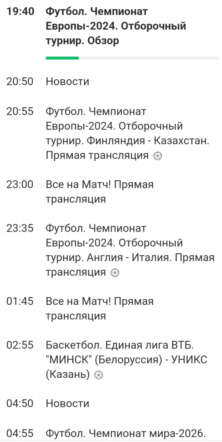 Расписание телепередач на матч тв на сегодня